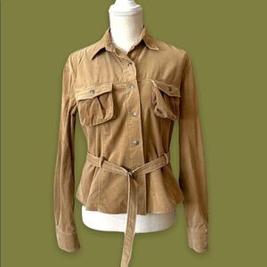 Vintage Max Studio.com Corduroy Belted Jacket Blouse